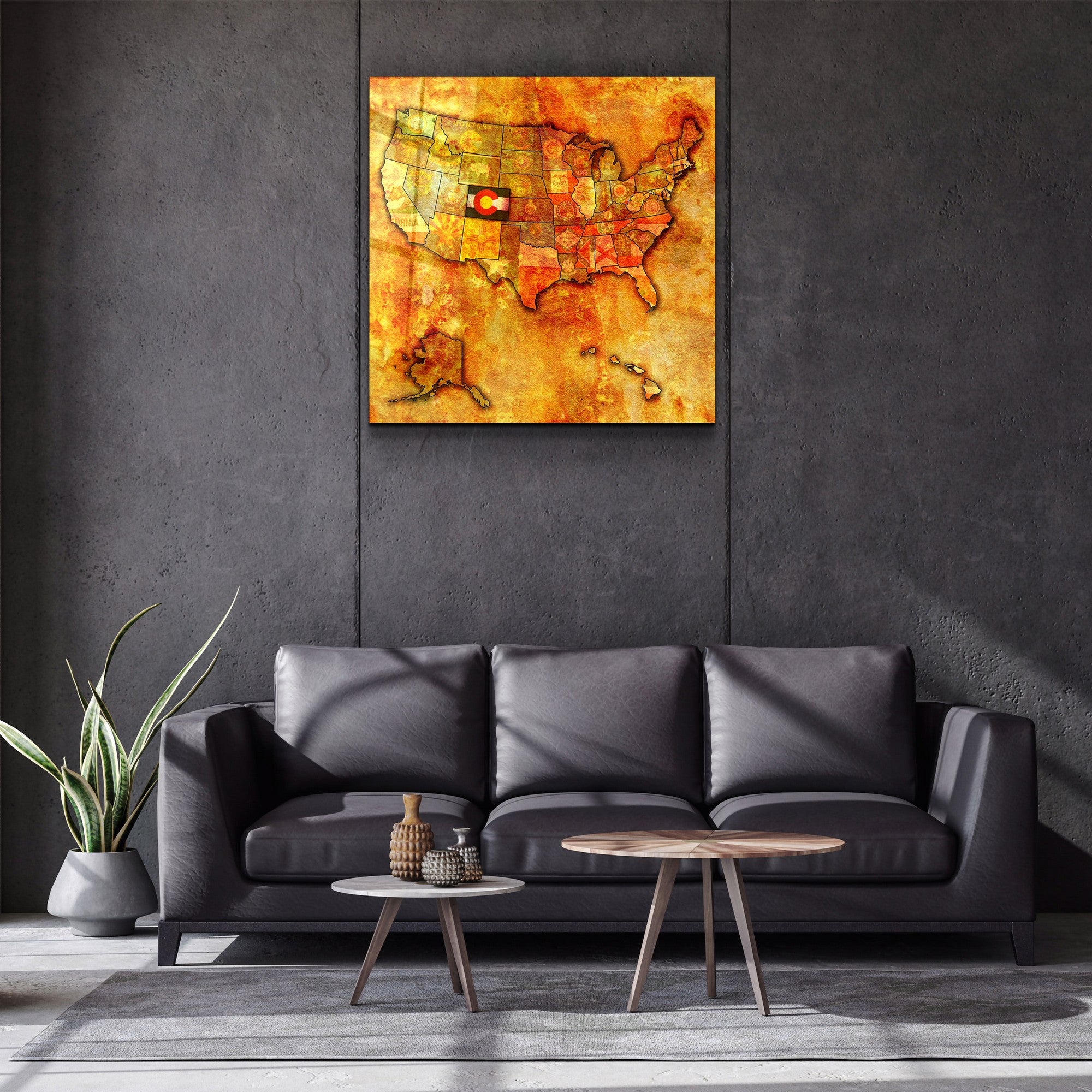 Arte Decorativa em Vidro Temperado Multicolor 80x80cm - Impressão UV de Alta Qualidade