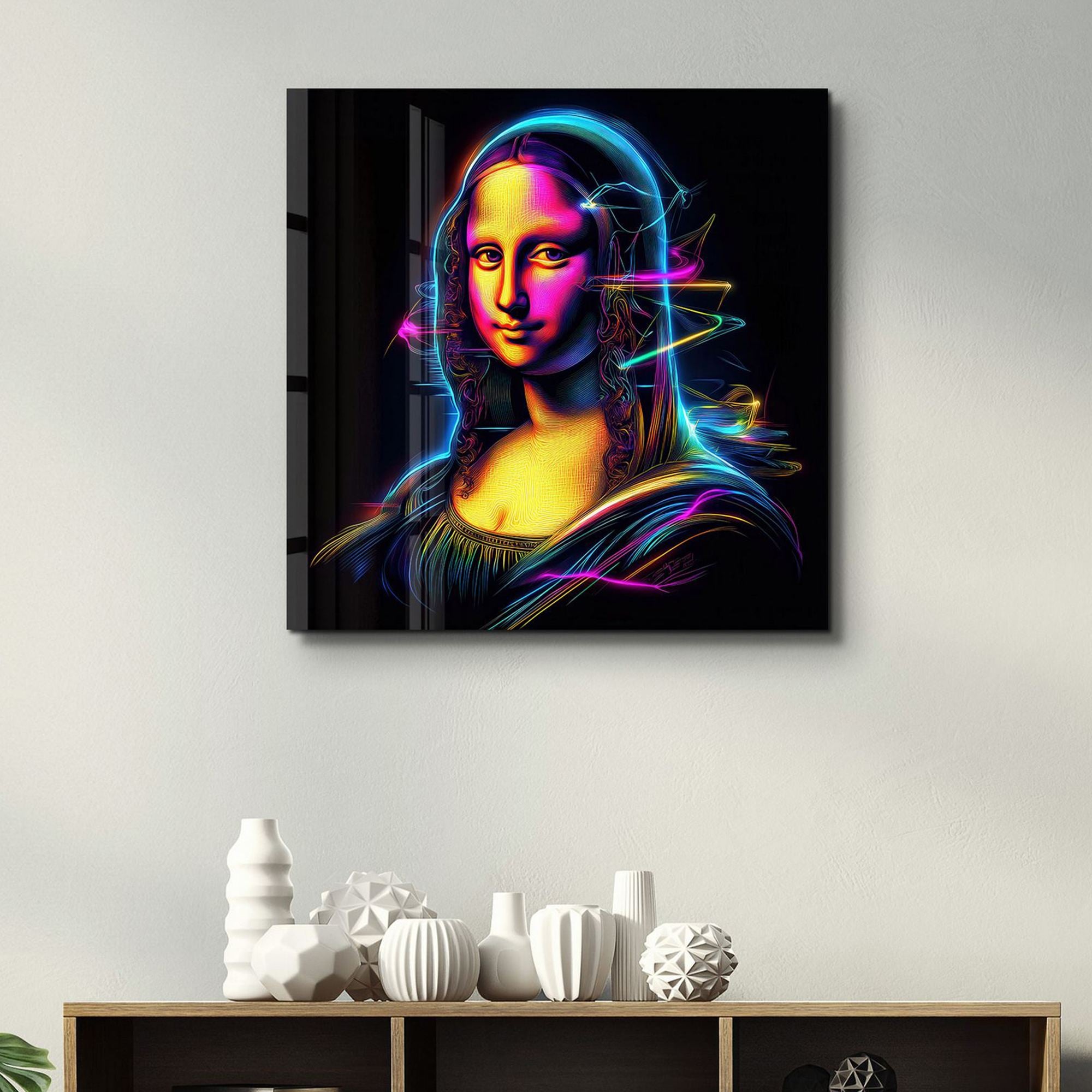 Quadro Decorativo em Vidro Temperado SPK-3002, 40 x 40 cm, Multicolor, Impressão UV, 4 mm