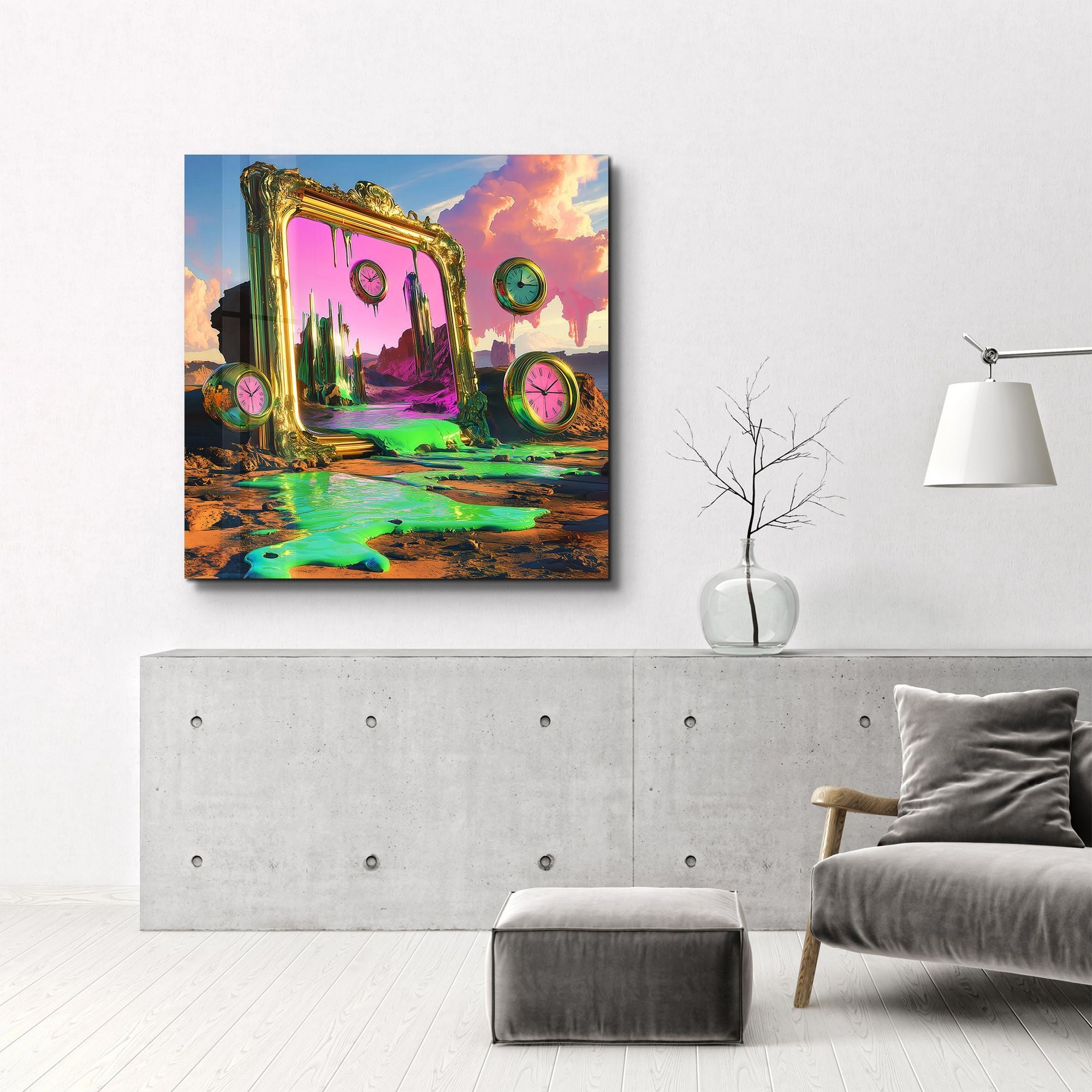 SPK-3003 Quadro em Vidro Temperado 40x40 cm Multicolor | Impressão UV | 4 mm