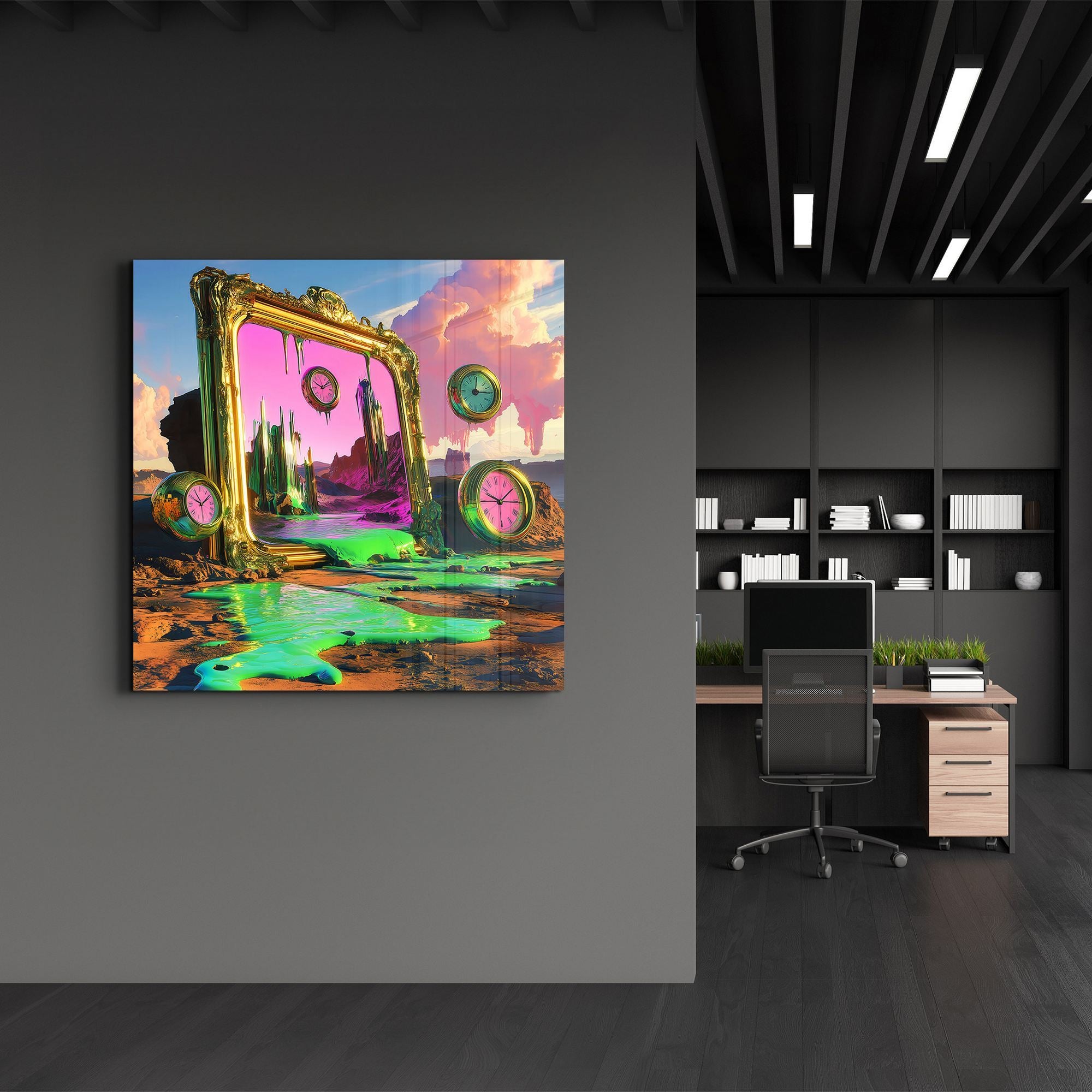 SPK-3003 Quadro em Vidro Temperado 40x40 cm Multicolor | Impressão UV | 4 mm