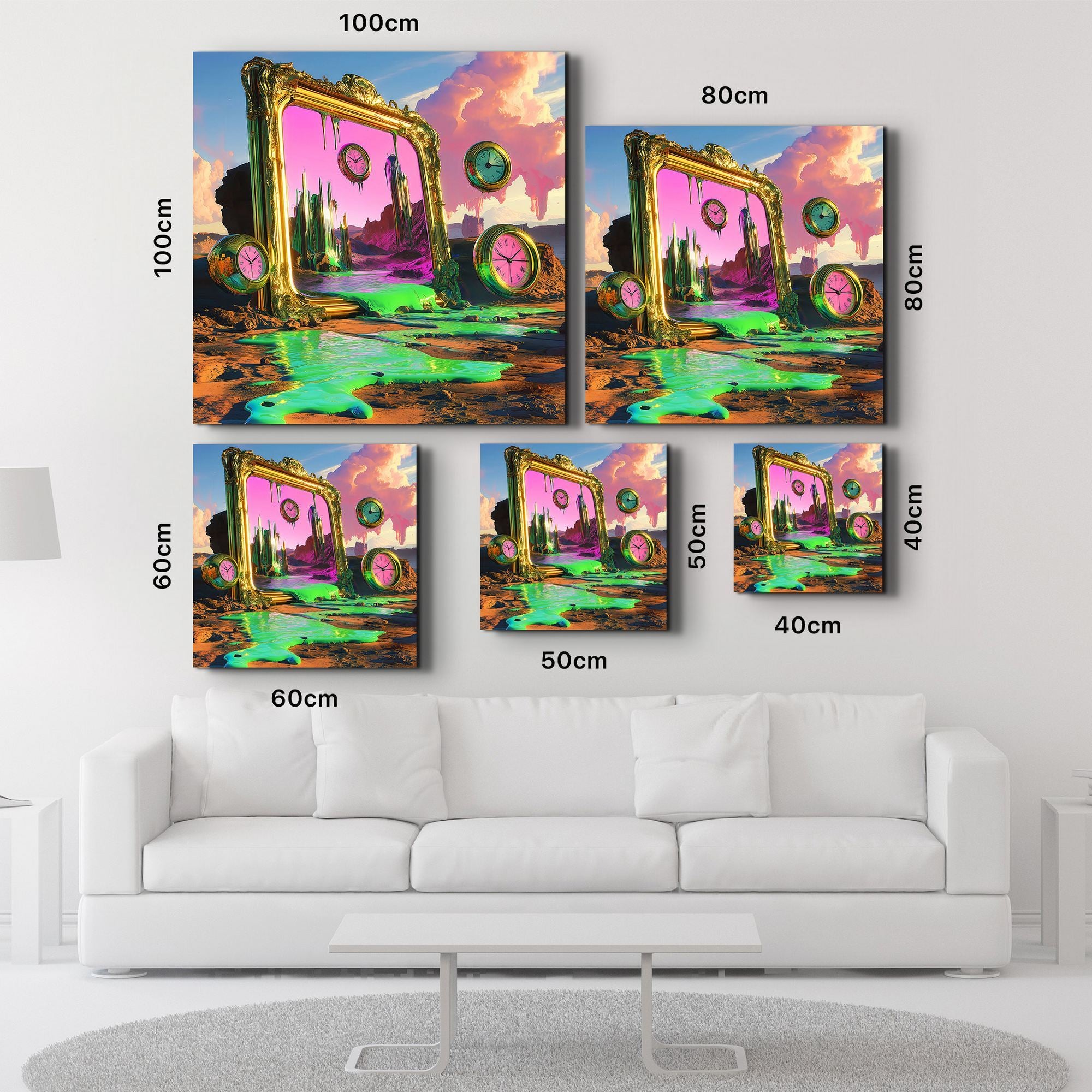 SPK-3003 Quadro em Vidro Temperado 40x40 cm Multicolor | Impressão UV | 4 mm