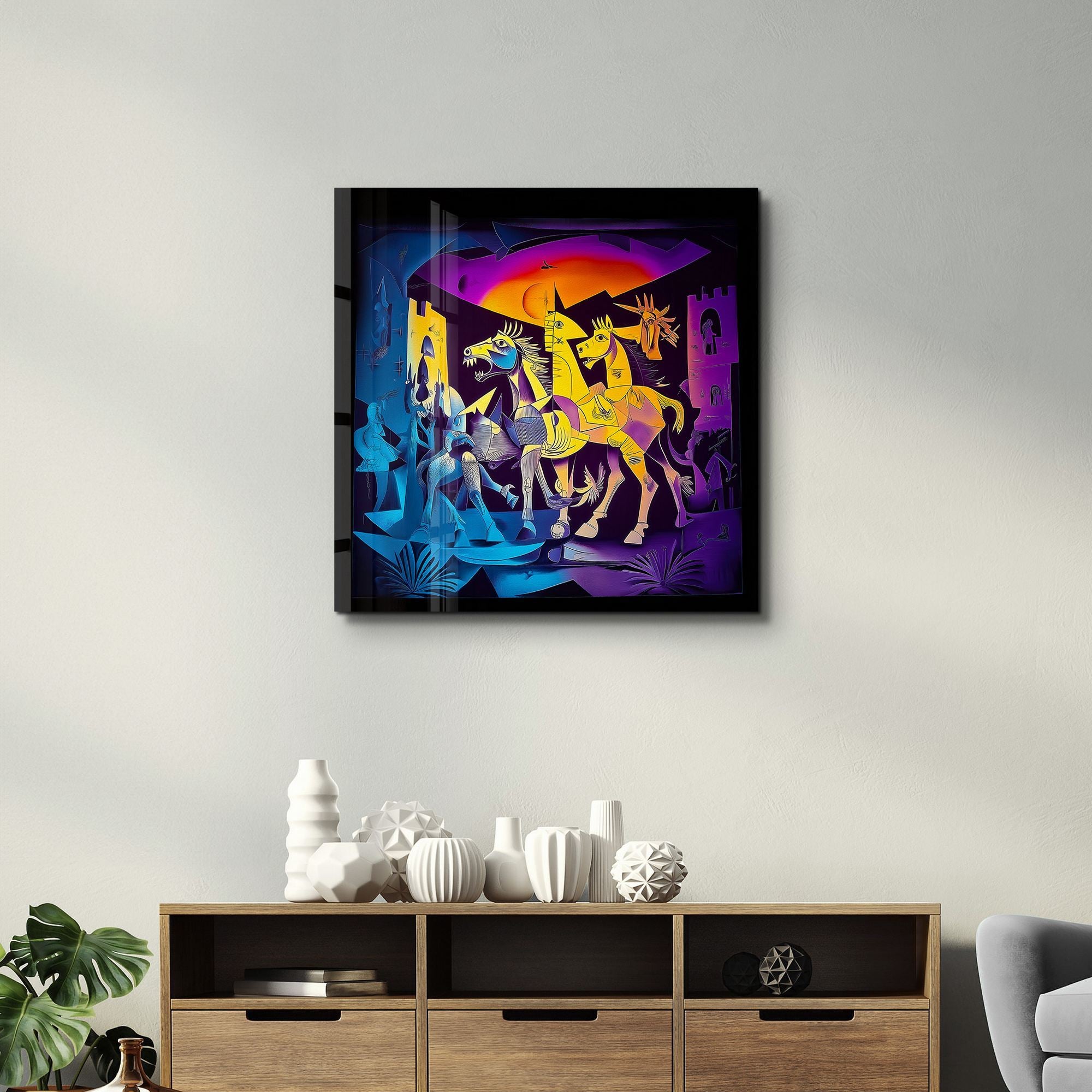 Quadro Decorativo em Vidro Temperado 40x40 cm Multicolor com Impressão UV – SPK-3007