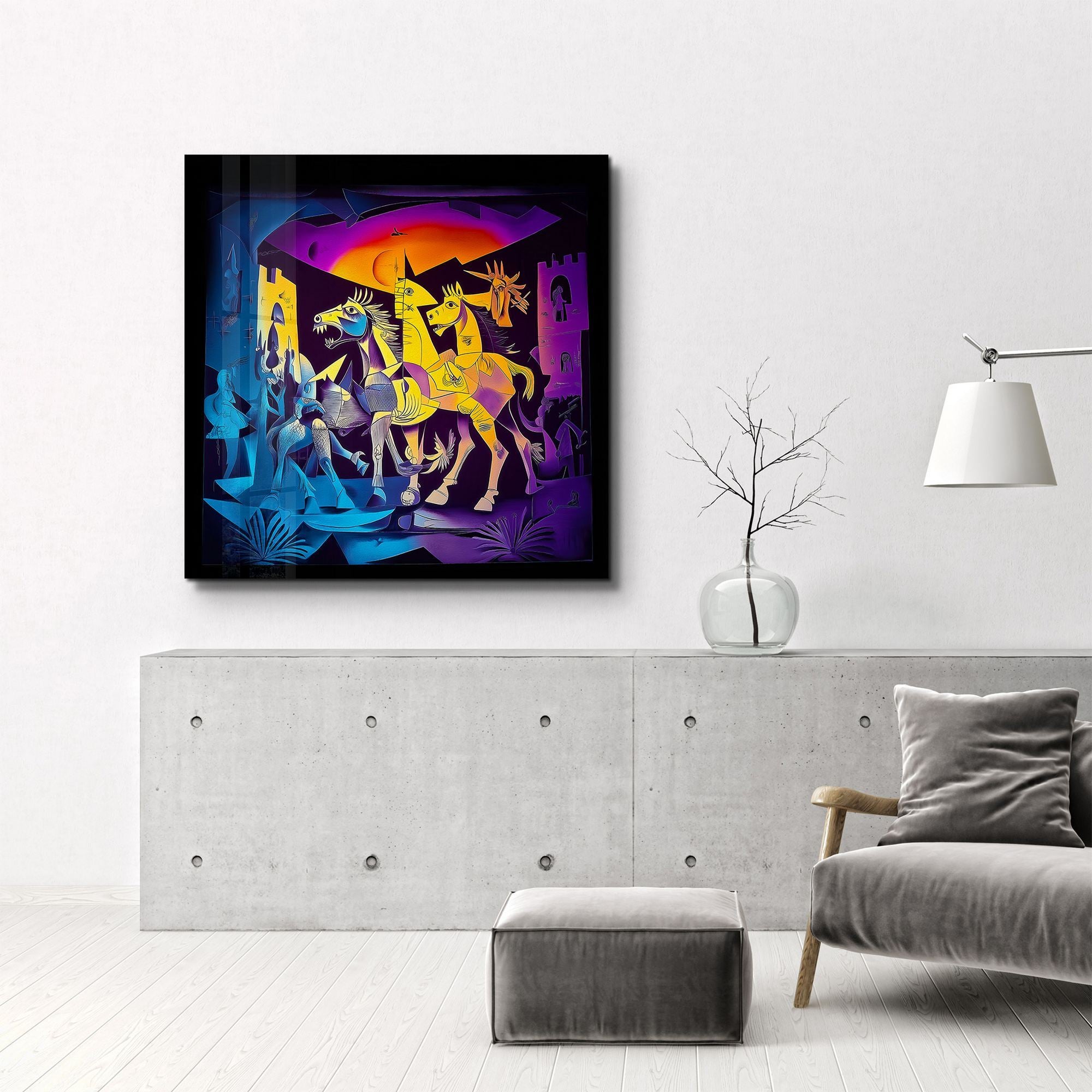 Quadro Decorativo em Vidro Temperado 40x40 cm Multicolor com Impressão UV – SPK-3007