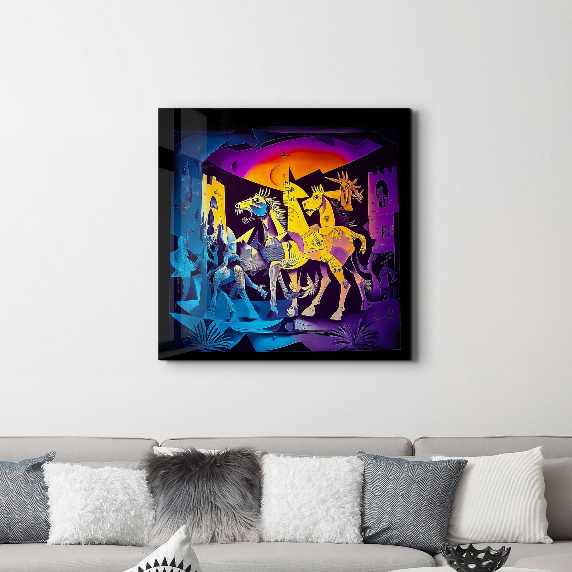 Quadro Decorativo em Vidro Temperado 40x40 cm Multicolor com Impressão UV – SPK-3007