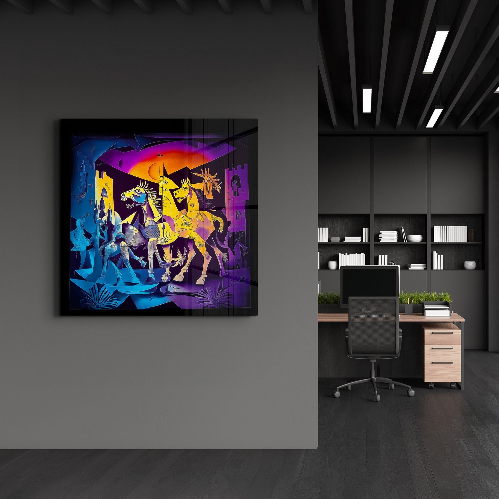 Quadro Decorativo em Vidro Temperado 40x40 cm Multicolor com Impressão UV – SPK-3007