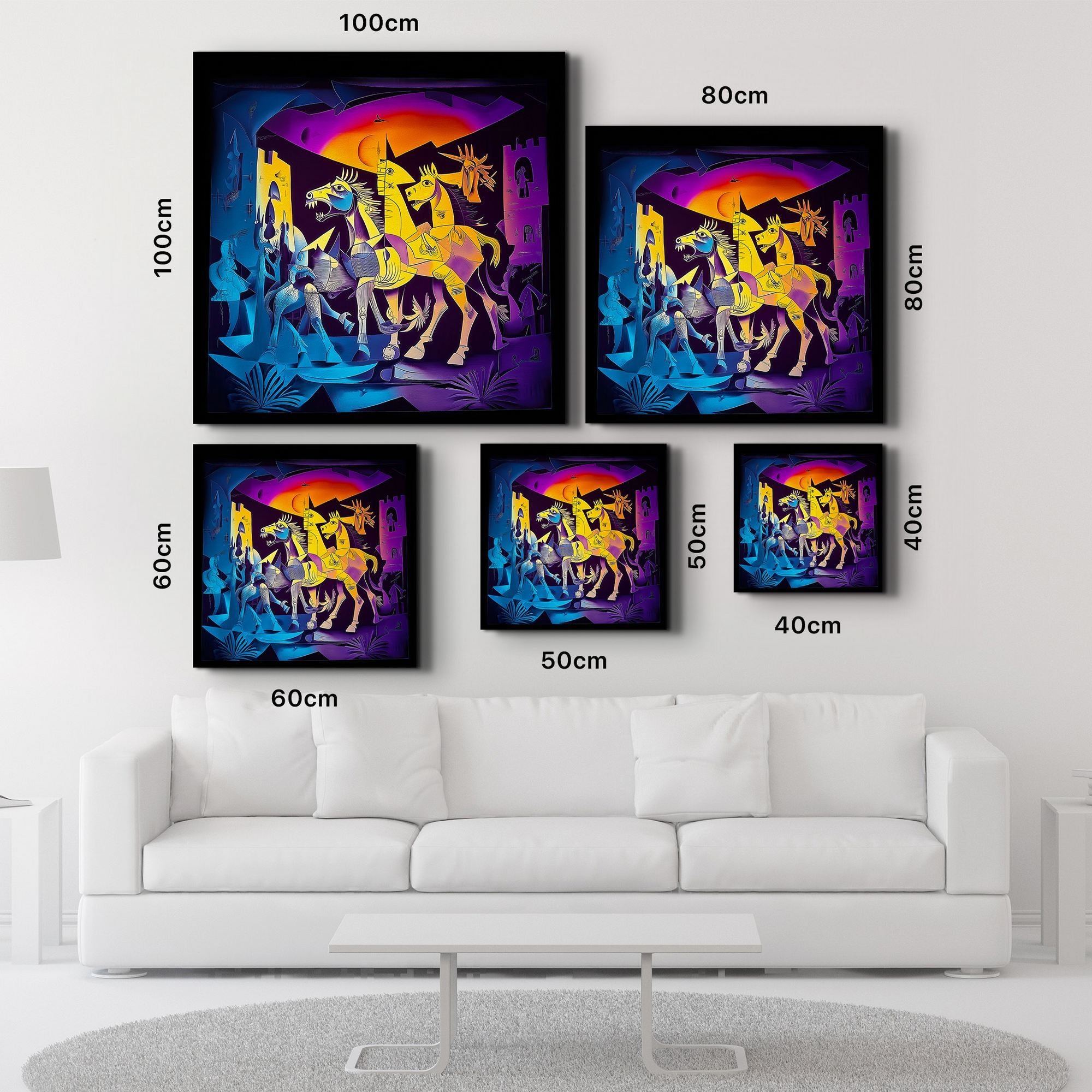 Quadro Decorativo em Vidro Temperado 40x40 cm Multicolor com Impressão UV – SPK-3007