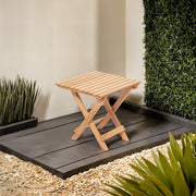 Mesa de Centro Elegante para Jardim, 40 x 40 x 40 cm | 100% Madeira de Faia, Sem Verniz, Conservante à Base de Água | Acabamento Marrom Elegante para Relaxamento ao Ar Livre
