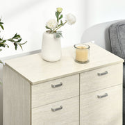 Aparador Moderno com 2 Armários e 2 Gavetas 68x34x80cm - Cor de Madeira Natural