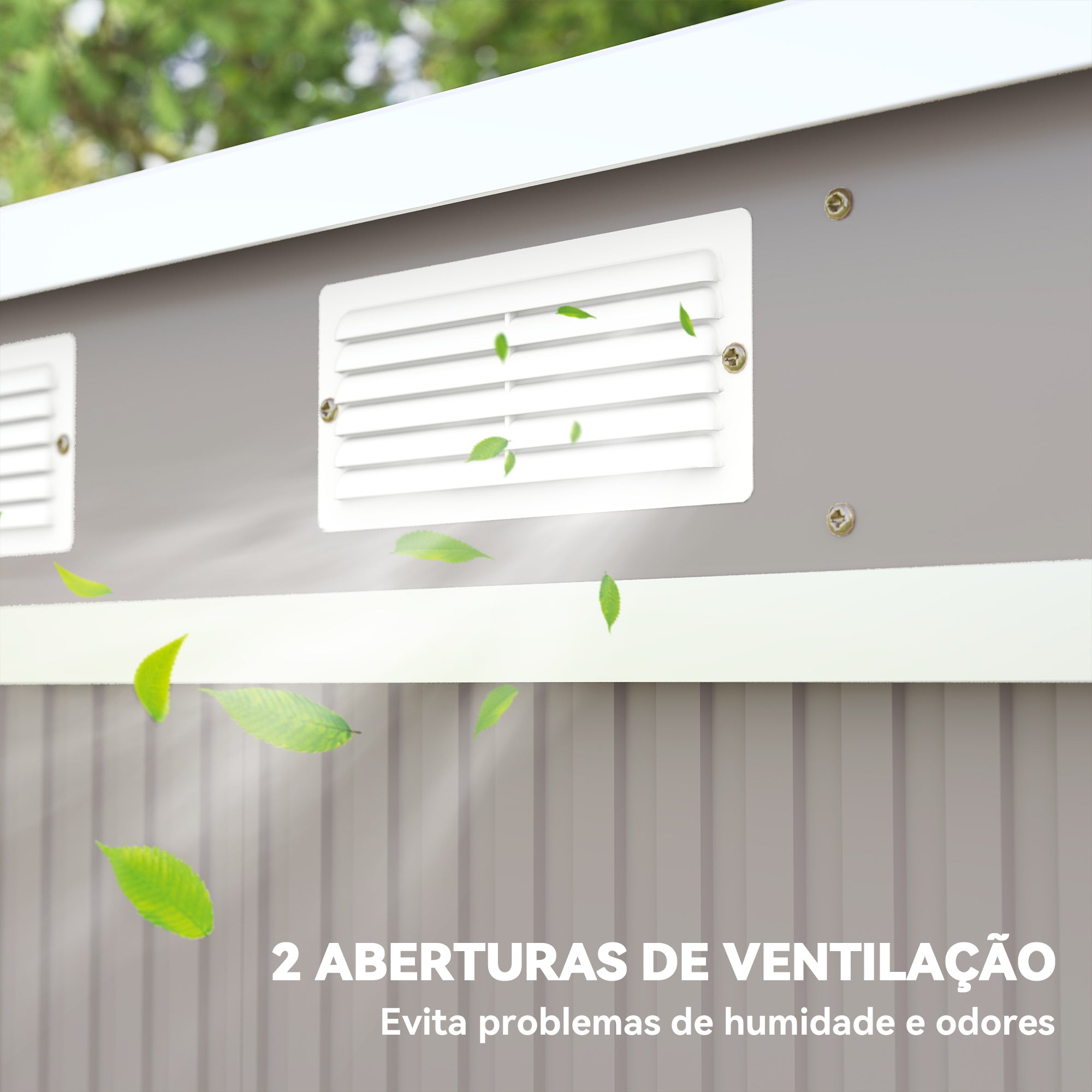 Abrigo de Jardim 213x130x172 cm Cinza Claro em Aço Galvanizado