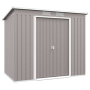 Abrigo de Jardim 213x130x172 cm Cinza Claro em Aço Galvanizado