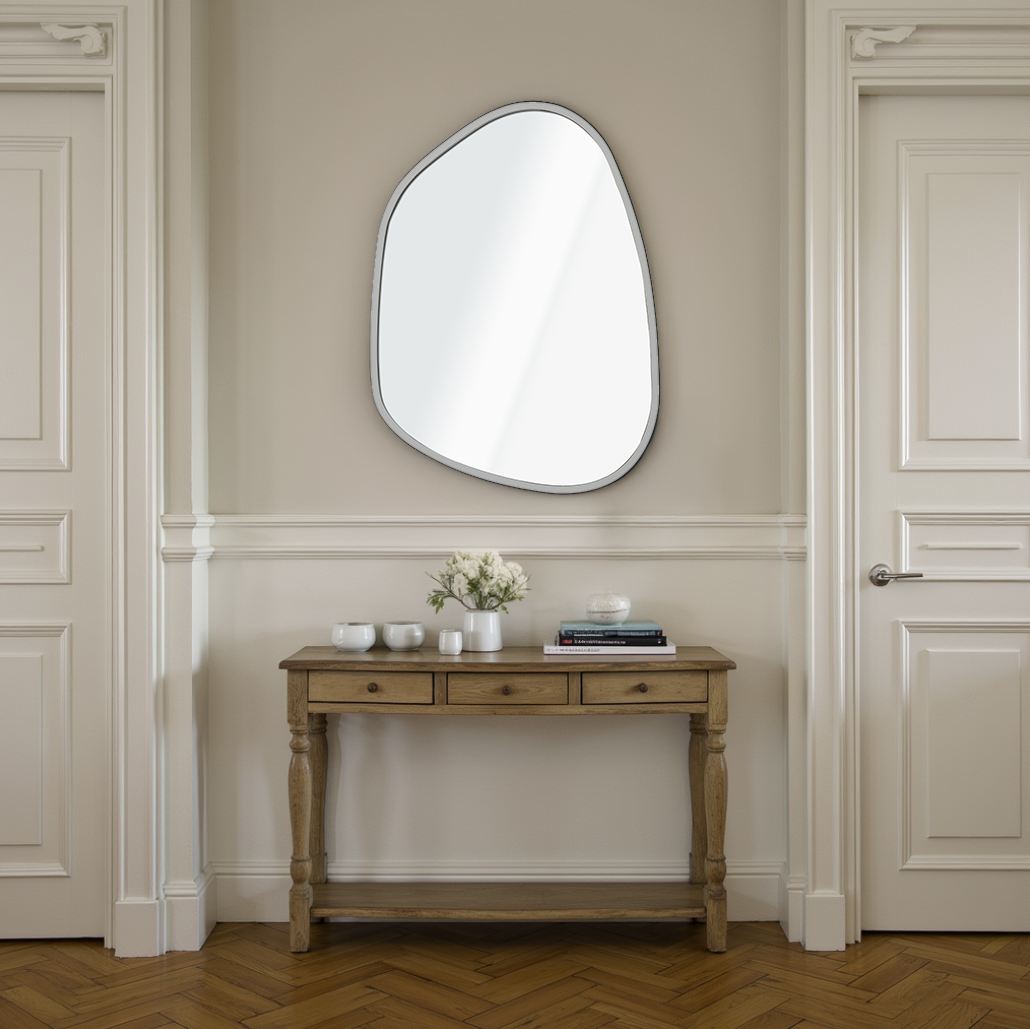 Espelho Decorativo-Asymmetric Design-Prata