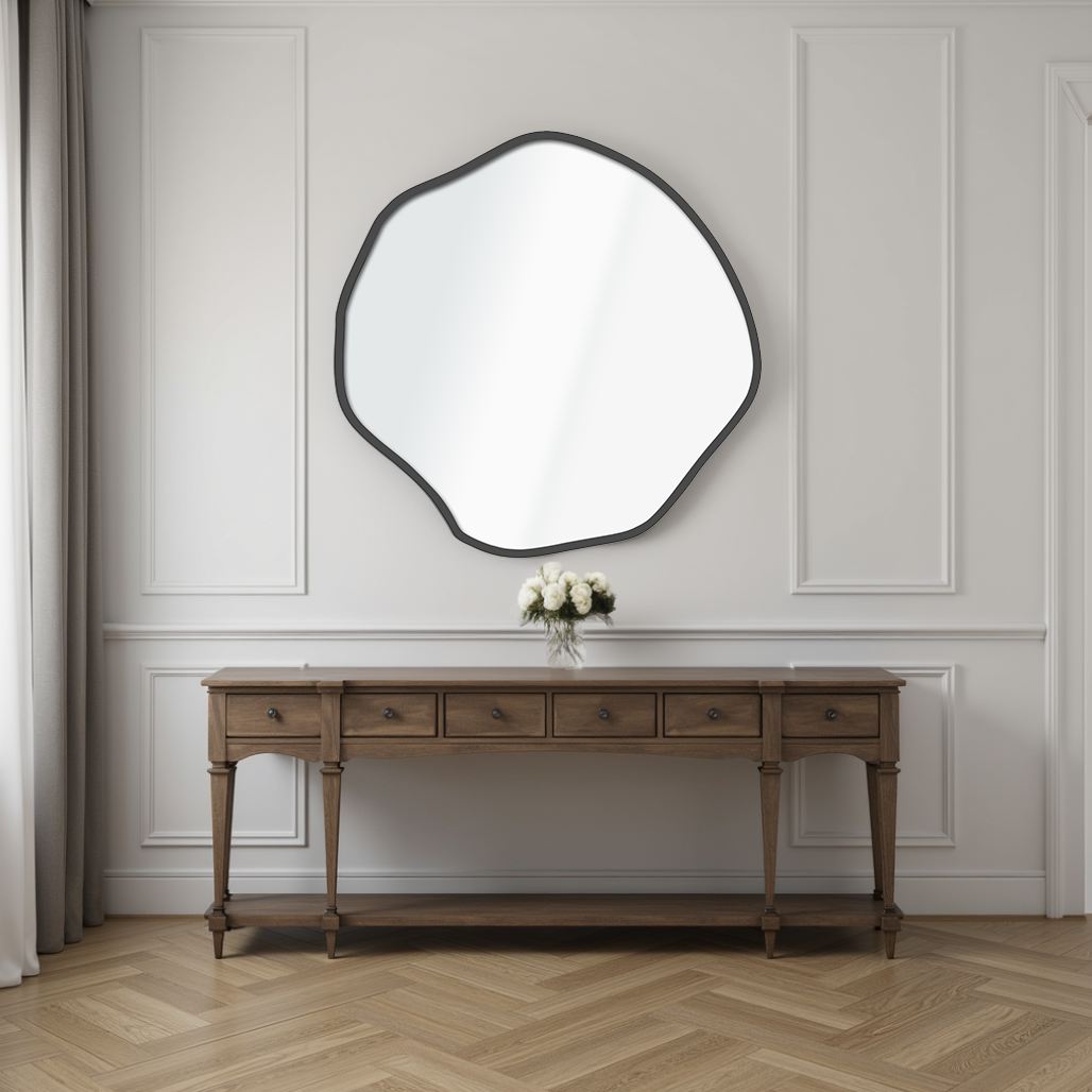 Espelho Decorativo-Bowed-Preto