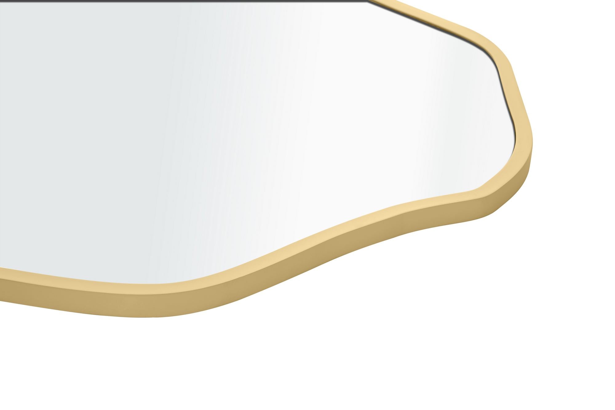 Espelho Decorativo-Bowed-Ouro