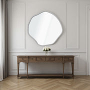 Espelho Decorativo-Bowed-Prata