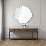 Espelho Decorativo-Bowed-Branco