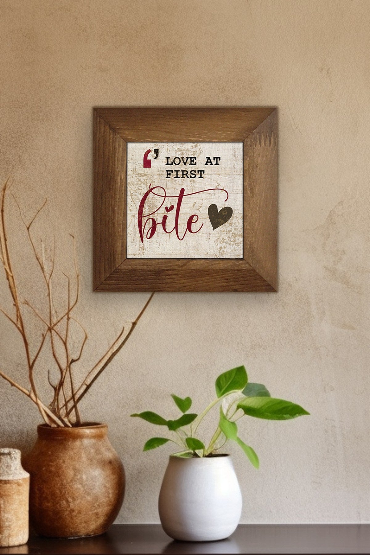 Quadro Decorativo com Moldura Artvessakaro15, Multicolor, 15,5 x 15,5 cm, Cerâmica 100%, Impressão UV, Moldura em Madeira (2,5 cm)