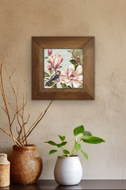 Quadro Decorativo Moldurado em Cerâmica Multicolor 15,5x15,5 cm, Impressão UV, Moldura de Madeira – Artvessakaro17