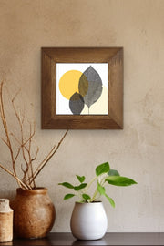 Quadro Decorativo em Cerâmica 100% com Moldura de Madeira (2,5 cm), 15,5 x 15,5 cm – Multicolor, Impressão UV