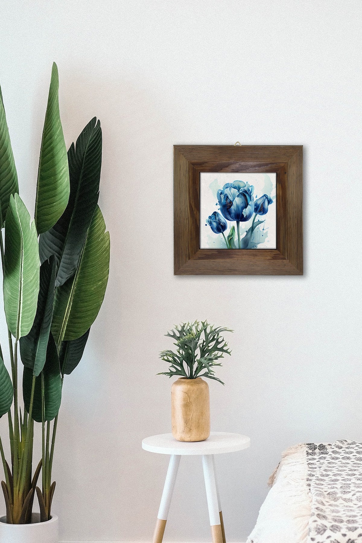 Quadro Decorativo Emoldurado Multicolor – Artvessakaro36, Cerâmica 100%, Moldura de Madeira 2,5 cm, Impressão UV, 15,5 x 15,5 cm