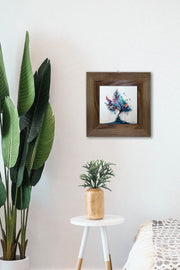 Quadro Decorativo Artvessakaro39 — Azulejo Cerâmico 15,5 x 15,5 cm com Impressão UV, Moldura de Madeira (2,5 cm), Multicolor