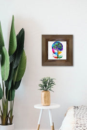 Quadro Decorativo Artvessakaro40 Multicolor em Cerâmica com Moldura de Madeira 2,5 cm (15,5 x 15,5 cm) – Impressão UV