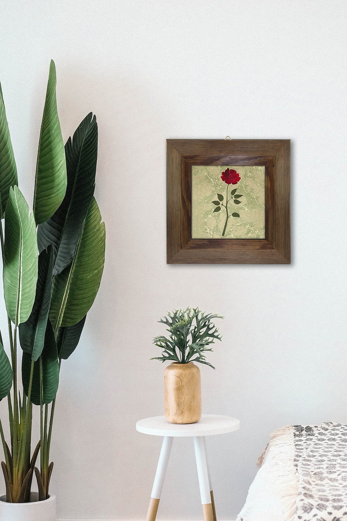 Quadro Decorativo em Cerâmica com Moldura de Madeira (15,5 x 15,5 cm) – Multicolor – Impressão UV – Artvessakaro43