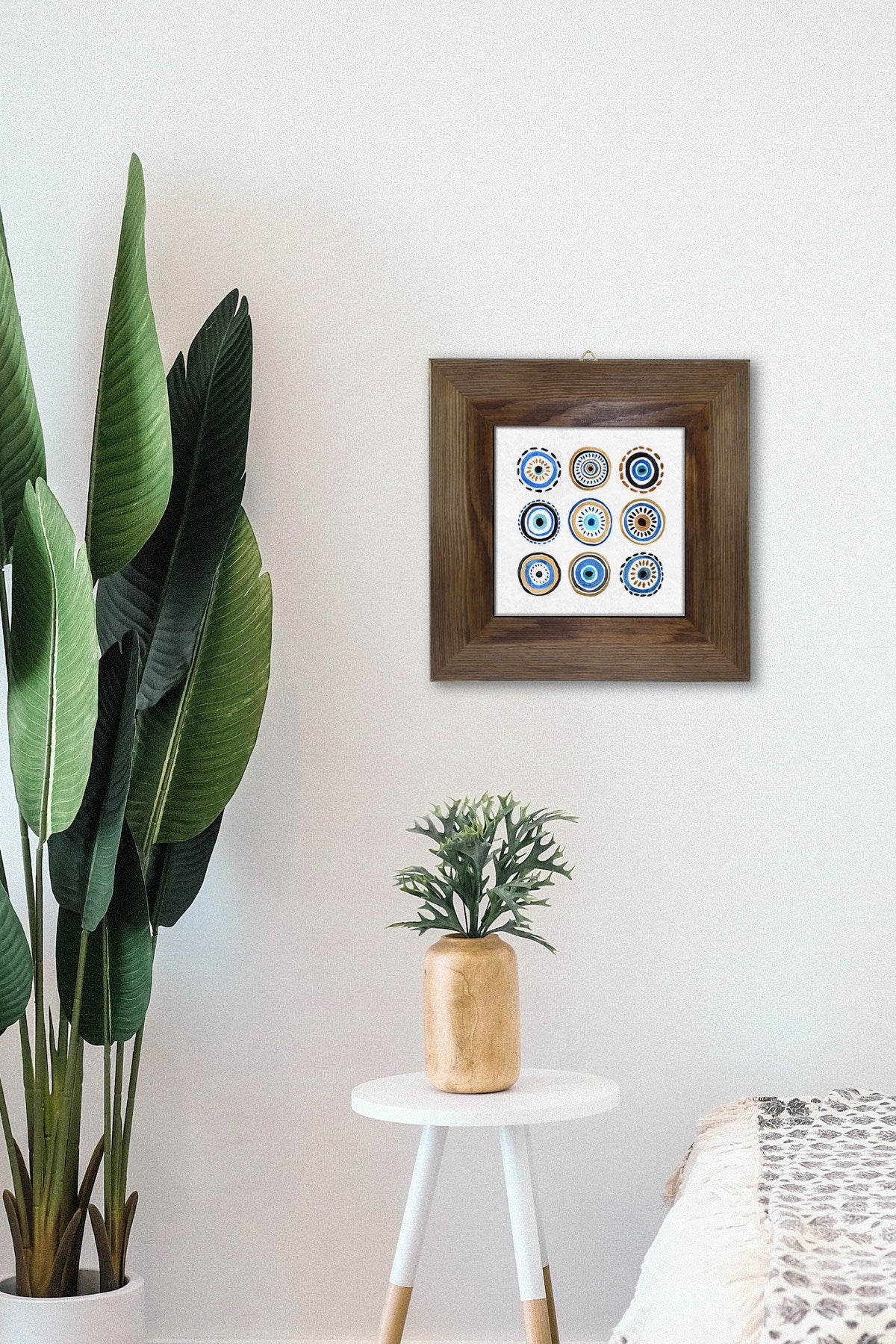 Quadro Decorativo Artvessakaro44 em Cerâmica Multicolor com Moldura 100% Madeira (15,5 x 15,5 cm) – Impressão UV