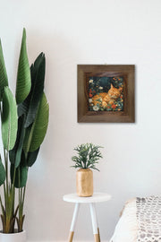 Quadro Decorativo Moldurado Multicolor Artvessakaro46 – 100% Cerâmica com Impressão UV, Moldura de Madeira 2,5 cm, 15,5 x 15,5 cm