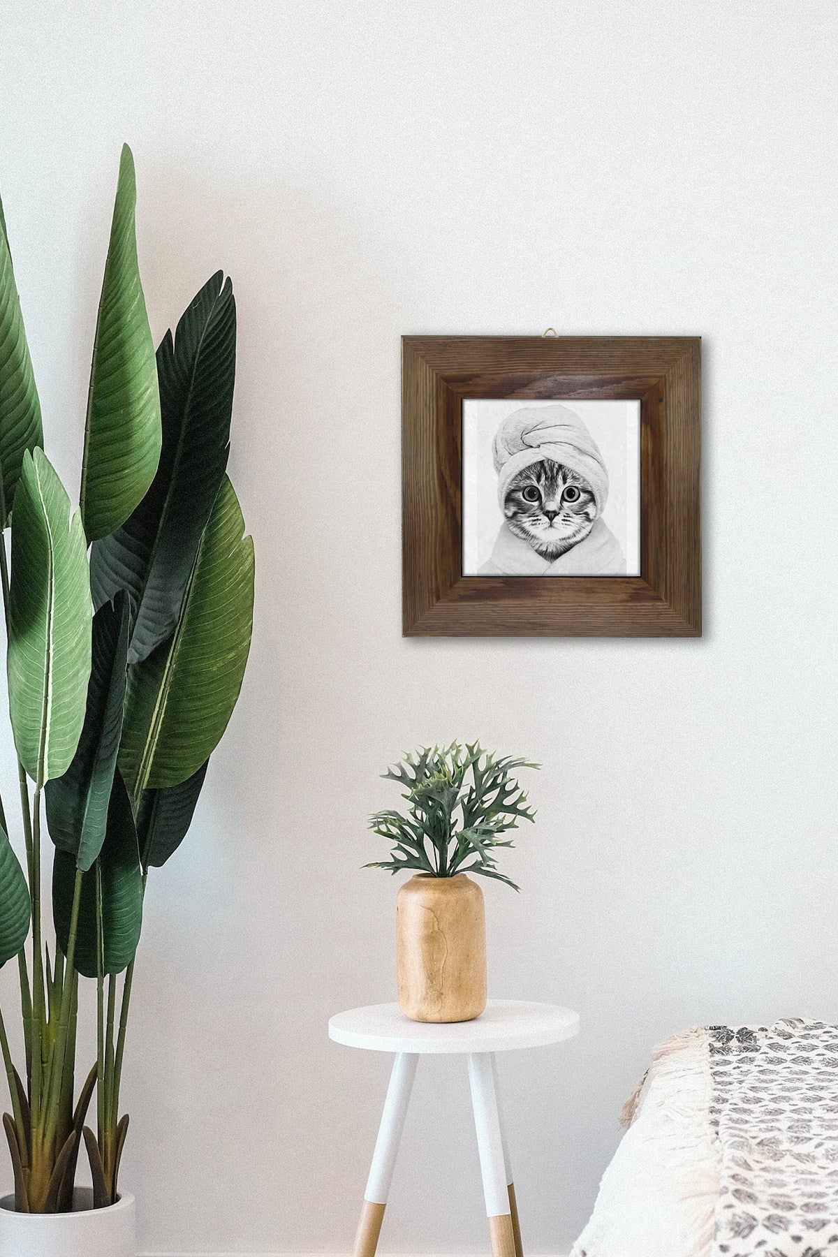 Quadro Decorativo em Cerâmica 100% com Moldura de Madeira (2,5 cm), Multicolor, 15,5 x 15,5 cm – Impressão UV – Artvessakaro52