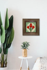 Quadro Decorativo Artvessakaro55 em Cerâmica com Moldura de Madeira (2,5 cm), Multicolor, 15,5 x 15,5 cm – Impressão UV