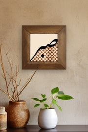 Quadro Decorativo Artvessakaro7 Multicolor em Cerâmica com Moldura de Madeira 15,5 x 15,5 cm (Impressão UV)