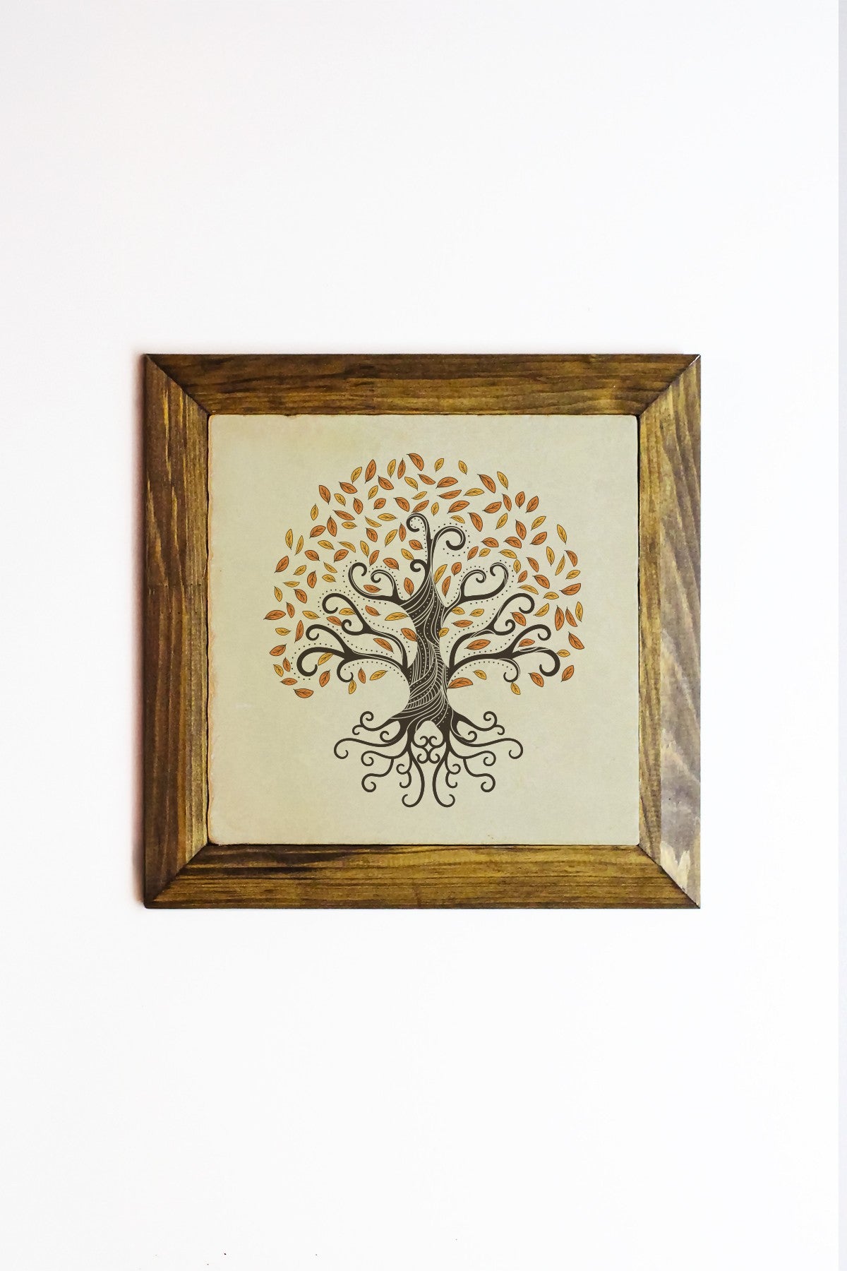 Quadro Decorativo em Pedra com Moldura de Madeira (2,5 cm), Multicolor, Impressão UV, 15,5 x 15,5 cm – Ersytastablo2-16