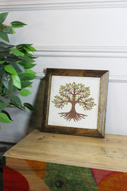 Quadro Decorativo em Pedra 100% com Moldura de Madeira (2,5 cm), 15,5 x 15,5 cm, Multicolor – Ersytastablo6-16