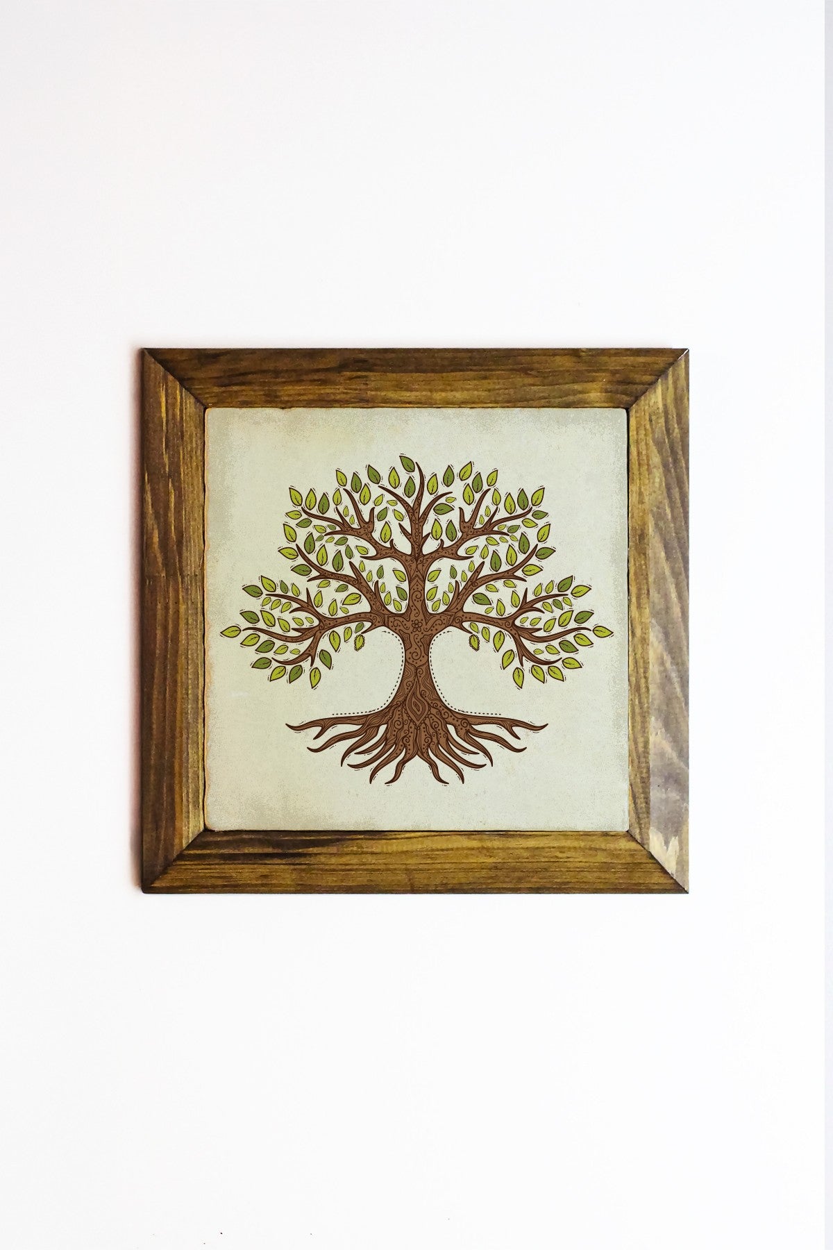 Quadro Decorativo em Pedra 100% com Moldura de Madeira (2,5 cm), 15,5 x 15,5 cm, Multicolor – Ersytastablo6-16