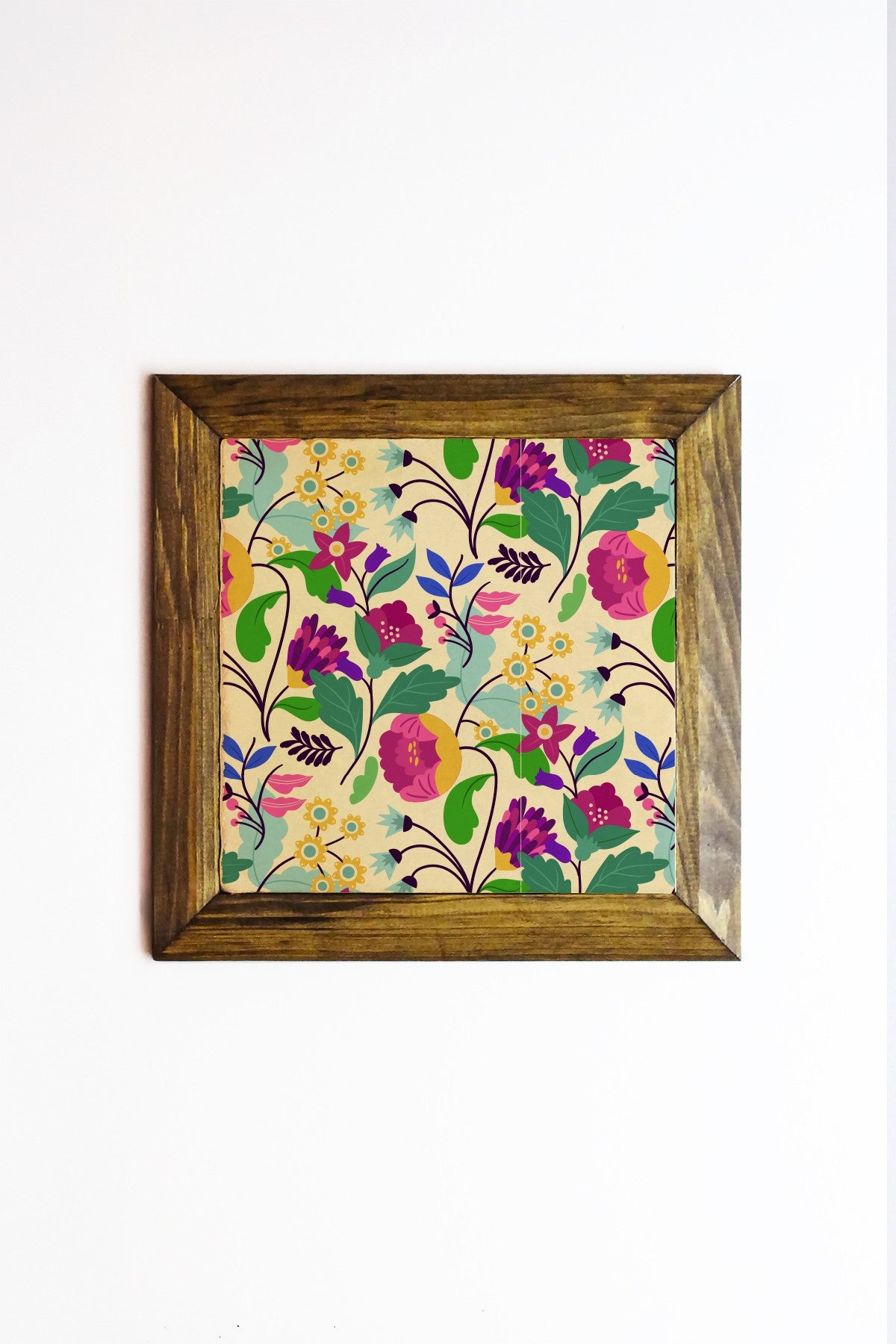 Ersytastablo16 - 16 Quadro Decorativo com Moldura, Multicolor, Pedra 100%, Moldura de Madeira 2,5 cm, Impressão UV, 15,5 x 15,5 cm