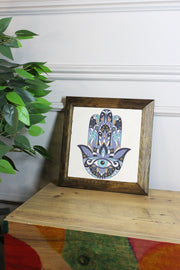 Quadro Decorativo Moldurado Multicolor em Pedra (100%) 15,5 x 15,5 cm, Moldura de Madeira 2,5 cm, Impressão UV — Ersytastablo20-16