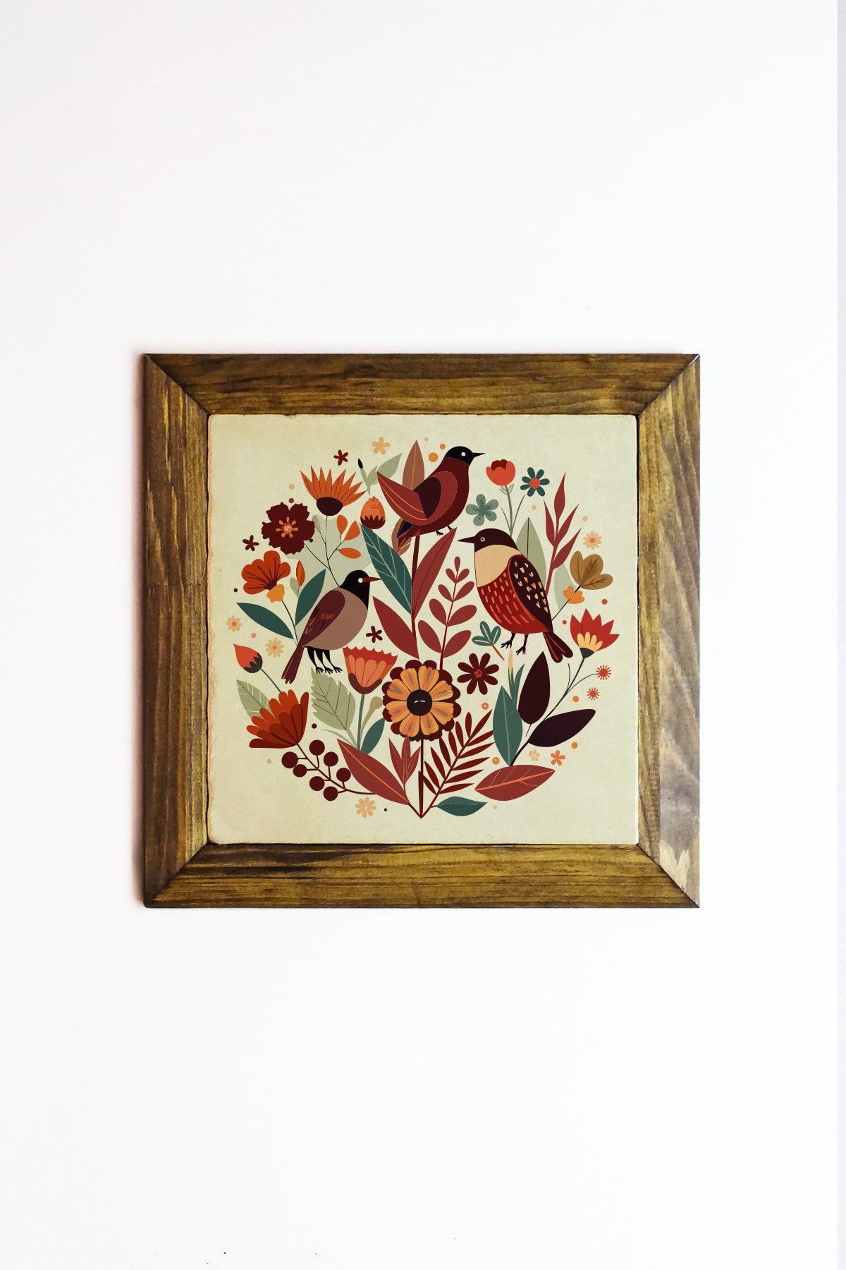 Quadro Decorativo Multicolor em Pedra 100% com Moldura de Madeira 2,5 cm, Impressão UV, 15,5 x 15,5 cm – Ersytastablo22 - 16