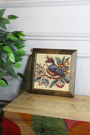 Ersytastablo23 - 16 Quadro Decorativo em Pedra Multicolor com Moldura de Madeira (15,5 x 15,5 cm) – Impressão UV