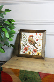 Quadro Decorativo Moldurado Ersytastablo24-26, Multicolorido, Pedra 100%, Moldura Madeira 2,5 cm, Impressão UV, 26x26 cm