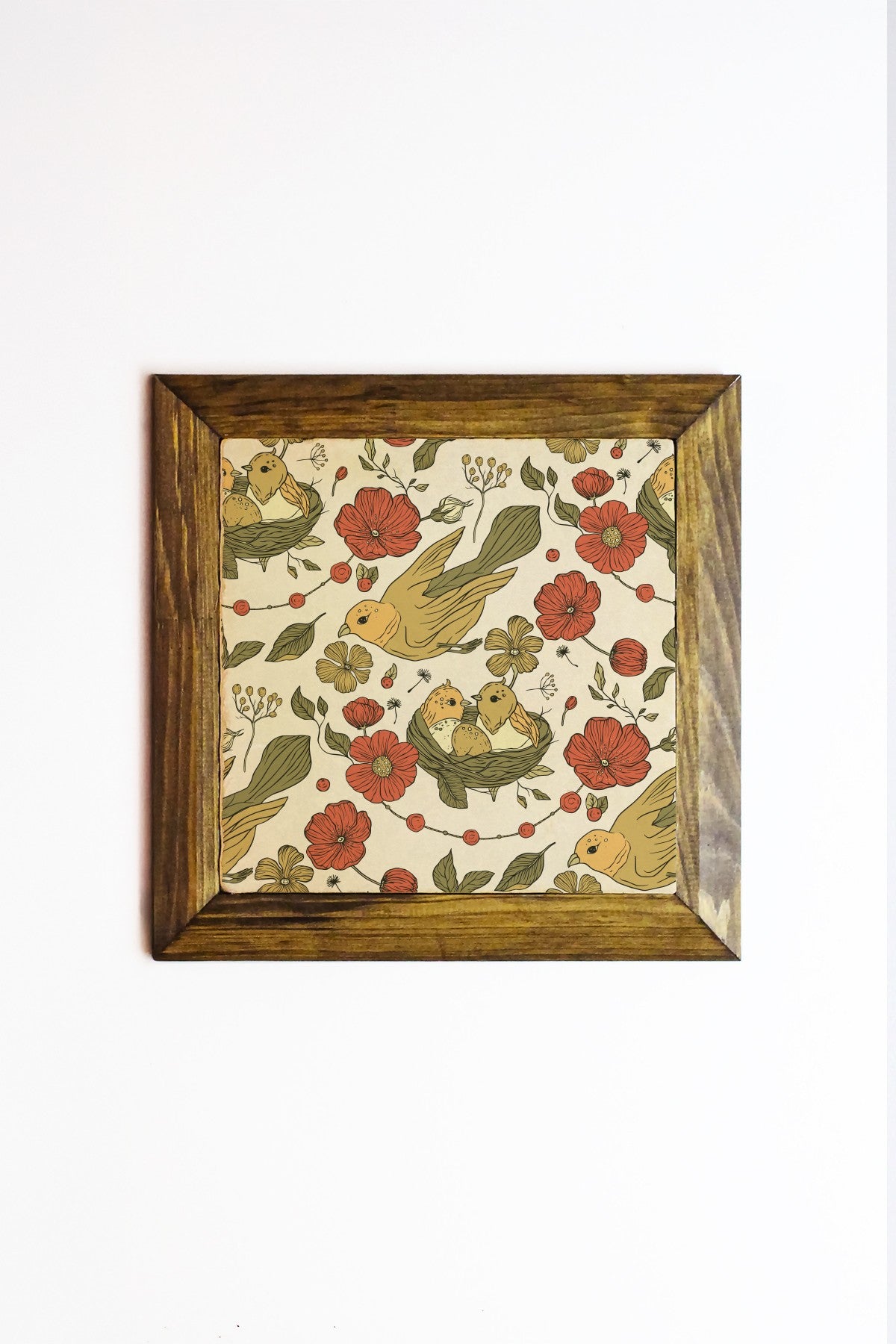 Quadro Decorativo Moldurado Multicolor Ersytastablo25 - 26, 26 x 26 cm, Pedra 100% e Moldura em Madeira, Impressão UV