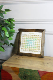 Quadro Decorativo Multicolor em Pedra com Moldura de Madeira 26x26 cm – Impressão UV – Ersytastablo37-26