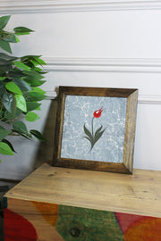 Quadro Decorativo Ersytastablo42 em Pedra com Moldura de Madeira (2,5 cm), Impressão UV – Multicolor 15,5 x 15,5 cm