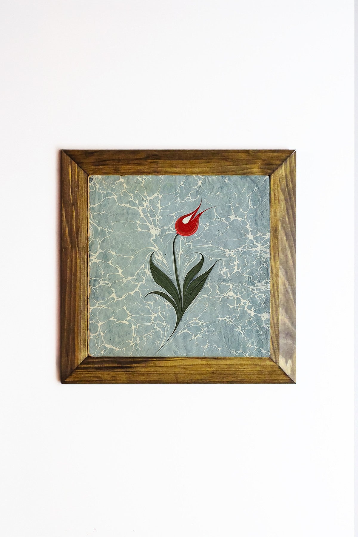 Quadro Decorativo Ersytastablo42 em Pedra com Moldura de Madeira (2,5 cm), Impressão UV – Multicolor 15,5 x 15,5 cm