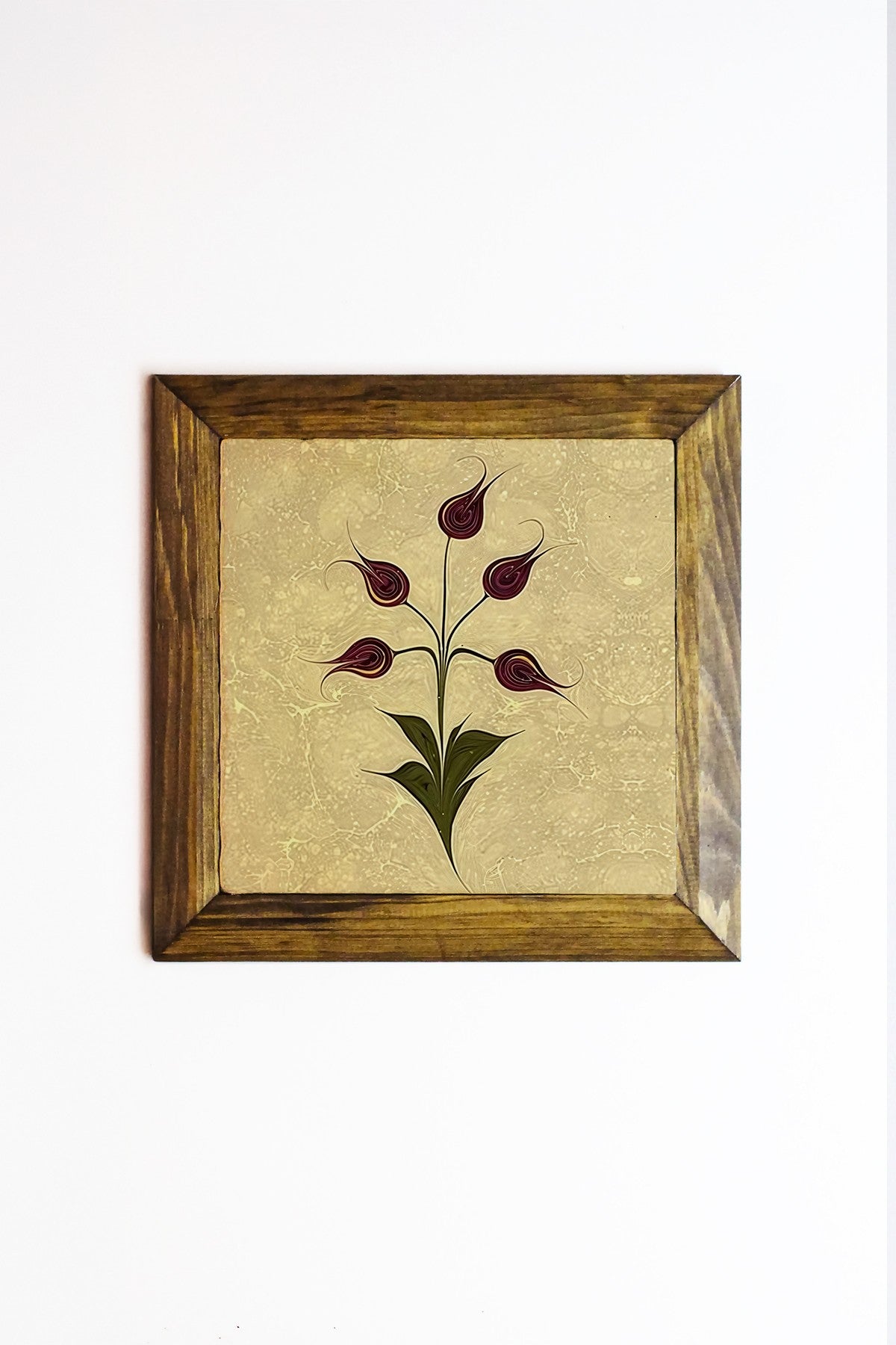 Quadro Decorativo em Pedra com Moldura de Madeira, Impressão UV, Multicolor, 15,5 x 15,5 cm – Ersytastablo43-16