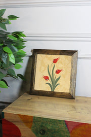 Quadro Decorativo Multicolor em Pedra com Moldura de Madeira 2,5 cm (Impressão UV) 26x26 cm – Ersytastablo44-26