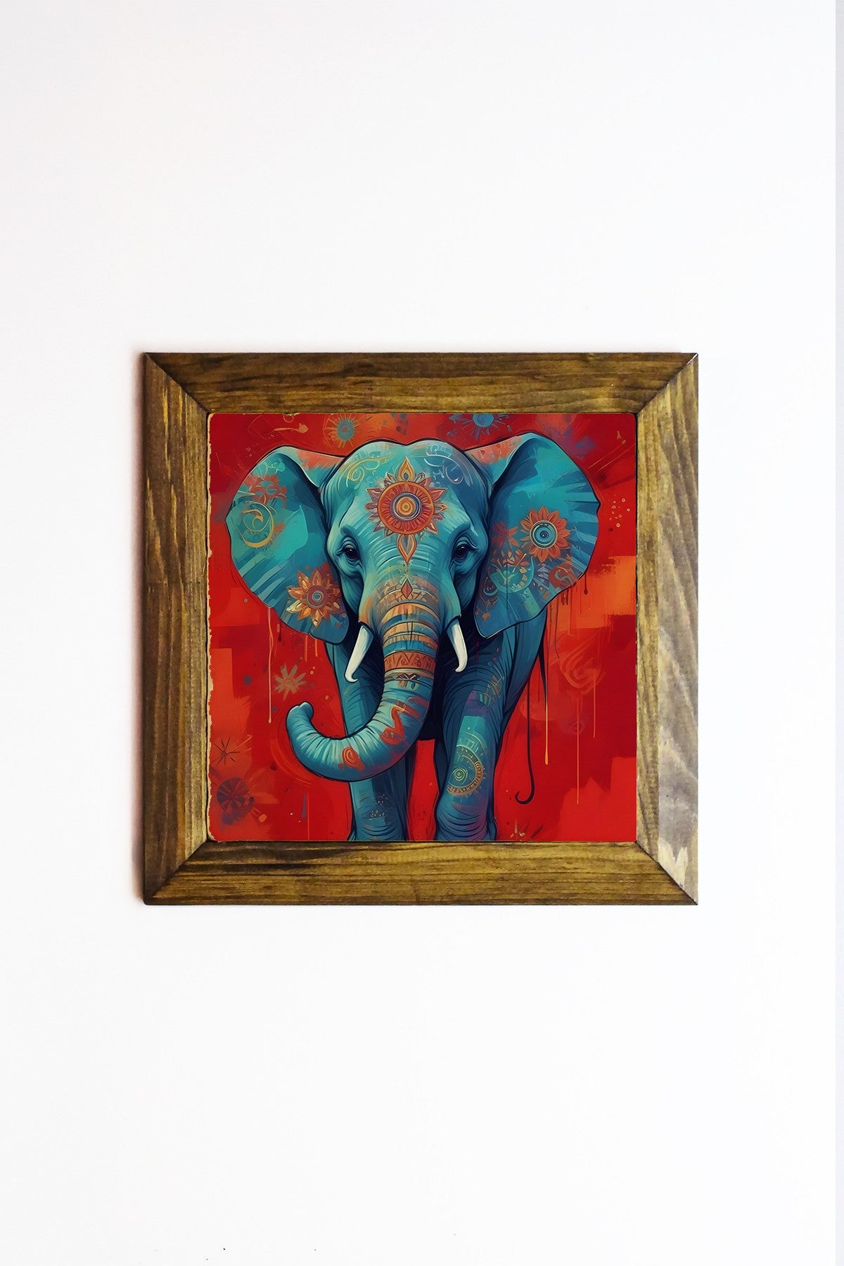 Quadro Decorativo em Pedra com Moldura de Madeira, Impressão UV, 15,5 x 15,5 cm – Multicolor | Ersytastablo45 - 16