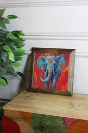 Quadro Decorativo Multicolor em Pedra com Moldura de Madeira 26x26 cm – Impressão UV (Ersytastablo45-26)