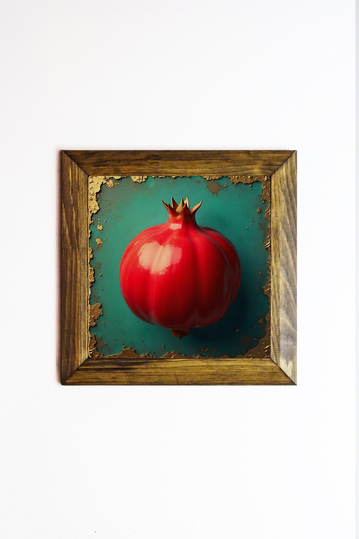 Quadro Decorativo Ersytastablo50 - 26, Multicolor, Pedra 100% com Moldura de Madeira (2,5 cm), Impressão UV, 26 x 26 cm