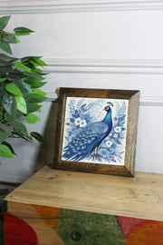 Ersytastablo51 - 26 Quadro Decorativo Multicolor em Pedra, Moldura de Madeira 2,5 cm, Impressão UV, 26 x 26 cm