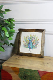 Ersytastablo52-16 Quadro Decorativo em Pedra, Moldura de Madeira 2,5 cm, Impressão UV, 15,5 x 15,5 cm – Multicolor